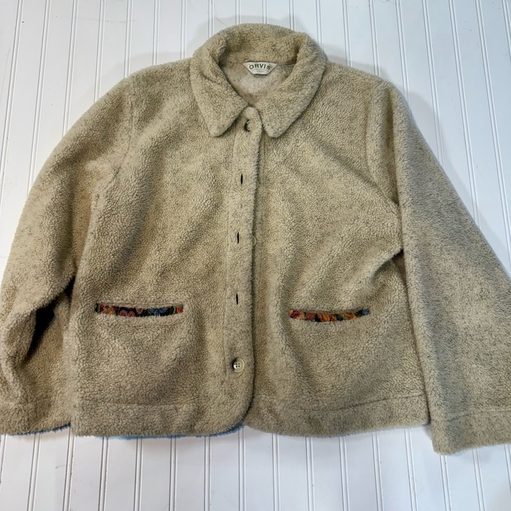 Orvis Vintage Women’s Sweater Jacket with Flower detail